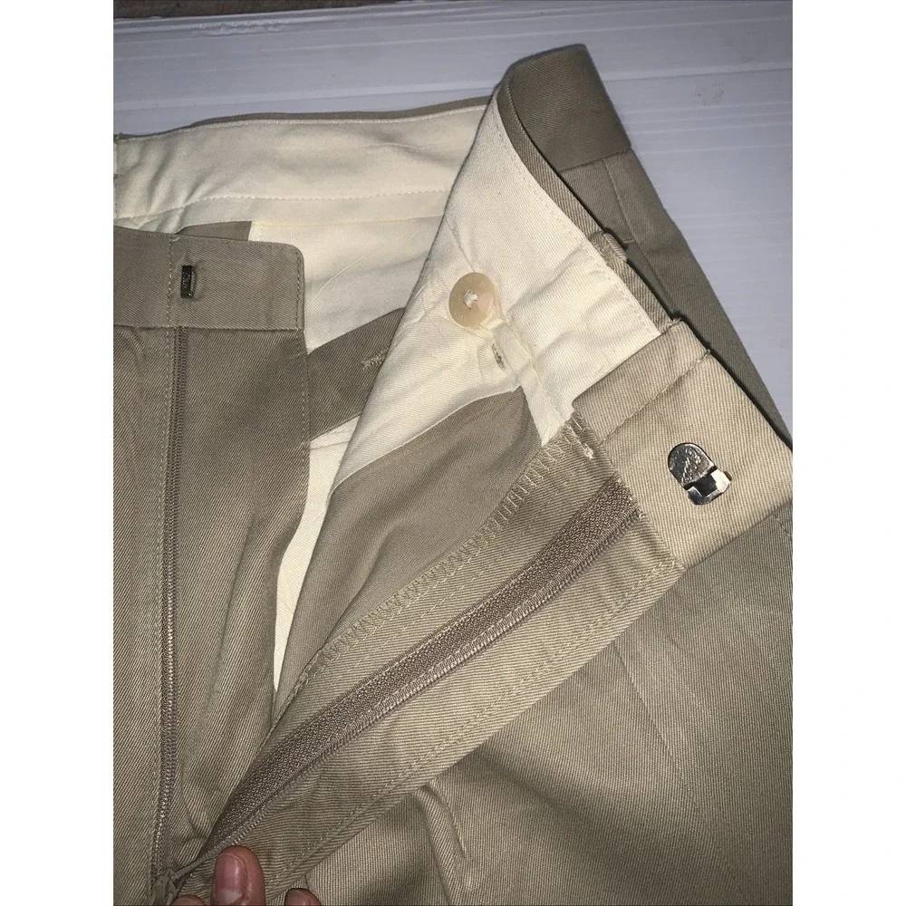 VINTAGE Polo Ralph Lauren Pants Mens 33x30 Double Pleated Chino Beige Preppy